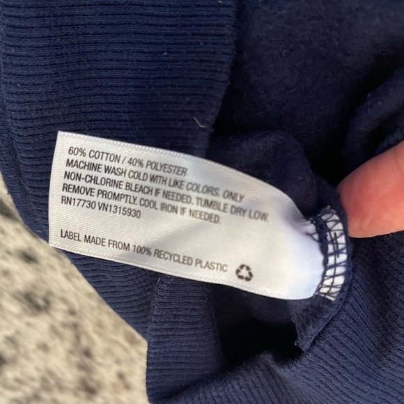 Tokyo, never worn, navy soft semi cropped slouchy sweatshirt - Picture 3 of 5